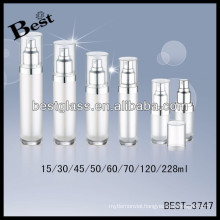 228ml round acrylic pump bottles with transparent cap; 50/60/70/120ml acrylic lotion bottles with lip, acrylic bottle display